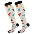 thumbnail image 1 of FORMRS Womens Knee High Socks Casual Long Thick Travel Daily Wear, 1 Pair, Beige Triangles, 1 of 6
