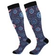 thumbnail image 1 of FORMRS Womens Knee High Socks Casual Long Thick Travel Daily Wear, 1 Pair, Blue Fireworks Pattern, 1 of 6