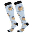 thumbnail image 1 of FORMRS Womens Knee High Socks Casual Long Thick Travel Daily Wear, 1 Pair, Blueberry Pancake Pattern, 1 of 6