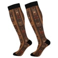 thumbnail image 1 of FORMRS Womens Knee High Socks Casual Long Thick Travel Daily Wear, 1 Pair, Brown Tribal Pattern, 1 of 6