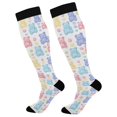 thumbnail image 1 of FORMRS Womens Knee High Socks Casual Long Thick Travel Daily Wear, 1 Pair, Colorful Gummy Bears Pattern, 1 of 6