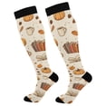 thumbnail image 1 of FORMRS Womens Knee High Socks Casual Long Thick Travel Daily Wear, 1 Pair, Fall Beige Pumpkin, 1 of 6