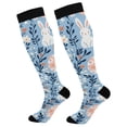 thumbnail image 1 of FORMRS Womens Knee High Socks Casual Long Thick Travel Daily Wear, 1 Pair, Floral Easter Rabbits, 1 of 6