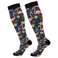 thumbnail image 1 of FORMRS Womens Knee High Socks Casual Long Thick Travel Daily Wear, 1 Pair, Floral Flamingo, 1 of 6