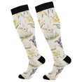 thumbnail image 1 of FORMRS Womens Knee High Socks Casual Long Thick Travel Daily Wear, 1 Pair, Floral Rabbit, 1 of 6