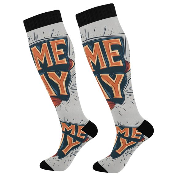 FORMRS Womens Knee High Socks Casual Long Thick Travel Daily Wear, 1 Pair, Game Day