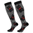 thumbnail image 1 of FORMRS Womens Knee High Socks Casual Long Thick Travel Daily Wear, 1 Pair, Gray Cute Cat Pattern, 1 of 6