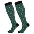 thumbnail image 1 of FORMRS Womens Knee High Socks Casual Long Thick Travel Daily Wear, 1 Pair, Green Abstract Pattern, 1 of 6