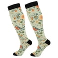 thumbnail image 1 of FORMRS Womens Knee High Socks Casual Long Thick Travel Daily Wear, 1 Pair, Green Floral Pattern, 1 of 6