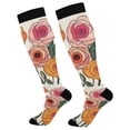 thumbnail image 1 of FORMRS Womens Knee High Socks Casual Long Thick Travel Daily Wear, 1 Pair, Hand Drawn Floral, 1 of 6