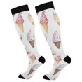 thumbnail image 1 of FORMRS Womens Knee High Socks Casual Long Thick Travel Daily Wear, 1 Pair, Ice Cream Pattern, 1 of 6