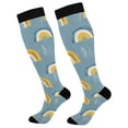 thumbnail image 1 of FORMRS Womens Knee High Socks Casual Long Thick Travel Daily Wear, 1 Pair, Light Blue Rainbow, 1 of 6