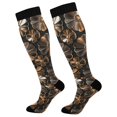 thumbnail image 1 of FORMRS Womens Knee High Socks Casual Long Thick Travel Daily Wear, 1 Pair, Metallic Flower, 1 of 6