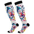 thumbnail image 1 of FORMRS Womens Knee High Socks Casual Long Thick Travel Daily Wear, 1 Pair, Musical Pattern, 1 of 6