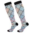 thumbnail image 1 of FORMRS Womens Knee High Socks Casual Long Thick Travel Daily Wear, 1 Pair, Orange Art Pattern, 1 of 6