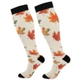 thumbnail image 1 of FORMRS Womens Knee High Socks Casual Long Thick Travel Daily Wear, 1 Pair, Orange Autumn Leaves, 1 of 6