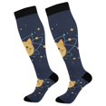 thumbnail image 1 of FORMRS Womens Knee High Socks Casual Long Thick Travel Daily Wear, 1 Pair, Orange Cat Planet, 1 of 6
