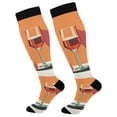 thumbnail image 1 of FORMRS Womens Knee High Socks Casual Long Thick Travel Daily Wear, 1 Pair, Orange Glasses, 1 of 6