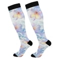 thumbnail image 1 of FORMRS Womens Knee High Socks Casual Long Thick Travel Daily Wear, 1 Pair, Pastel Flower Pattern, 1 of 6