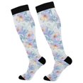 thumbnail image 1 of FORMRS Womens Knee High Socks Casual Long Thick Travel Daily Wear, 1 Pair, Pastel Flower Pattern, 1 of 6