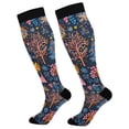 thumbnail image 1 of FORMRS Womens Knee High Socks Casual Long Thick Travel Daily Wear, 1 Pair, Pink Christmas Splendor, 1 of 6