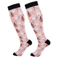thumbnail image 1 of FORMRS Womens Knee High Socks Casual Long Thick Travel Daily Wear, 1 Pair, Pink Halloween Ghosts, 1 of 6