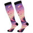 thumbnail image 1 of FORMRS Womens Knee High Socks Casual Long Thick Travel Daily Wear, 1 Pair, Pixel Floating Hearts, 1 of 6