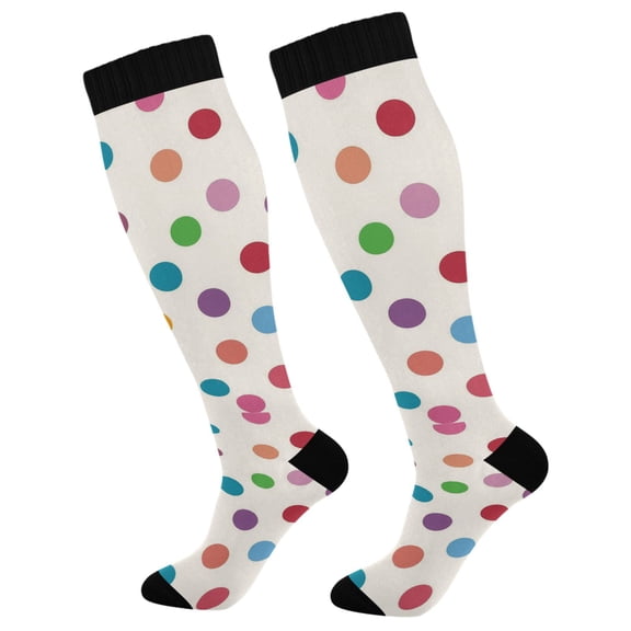 FORMRS Womens Knee High Socks Casual Long Thick Travel Daily Wear, 1 Pair, Polka Dot
