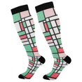 thumbnail image 1 of FORMRS Womens Knee High Socks Casual Long Thick Travel Daily Wear, 1 Pair, Red Abstract Geometric, 1 of 6