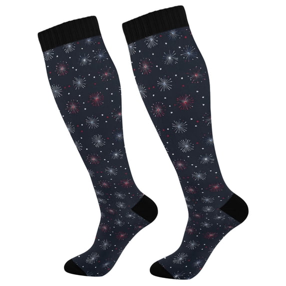 FORMRS Womens Knee High Socks Casual Long Thick Travel Daily Wear, 1 Pair, Starry Night Pattern