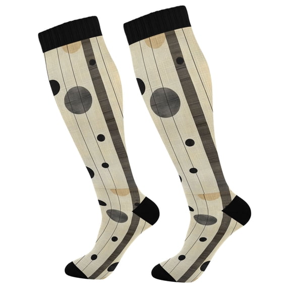 FORMRS Womens Knee High Socks Casual Long Thick Travel Daily Wear, 1 Pair, Stripes Pattern