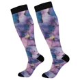 thumbnail image 1 of FORMRS Womens Knee High Socks Casual Long Thick Travel Daily Wear, 1 Pair, Watercolor Pink Marble Pattern, 1 of 6