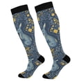 thumbnail image 1 of FORMRS Womens Knee High Socks Casual Long Thick Travel Daily Wear, 1 Pair, Yellow Forest Pattern, 1 of 6