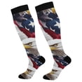 thumbnail image 1 of FORMRS Womens Knee High Socks Casual Long Thick Travel Daily Wear, 2 Pairs, American Eagle Pattern, 1 of 6