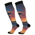 thumbnail image 1 of FORMRS Womens Knee High Socks Casual Long Thick Travel Daily Wear, 2 Pairs, Astronaut at Dawn, 1 of 6
