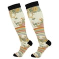 thumbnail image 1 of FORMRS Womens Knee High Socks Casual Long Thick Travel Daily Wear, 2 Pairs, Beige Clouds, 1 of 6