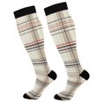 thumbnail image 1 of FORMRS Womens Knee High Socks Casual Long Thick Travel Daily Wear, 2 Pairs, Beige Plaid Pattern, 1 of 6