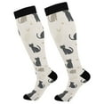 thumbnail image 1 of FORMRS Womens Knee High Socks Casual Long Thick Travel Daily Wear, 2 Pairs, Black Cute Cats, 1 of 6