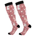thumbnail image 1 of FORMRS Womens Knee High Socks Casual Long Thick Travel Daily Wear, 2 Pairs, Bunny Love Blooms, 1 of 6
