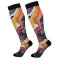 thumbnail image 1 of FORMRS Womens Knee High Socks Casual Long Thick Travel Daily Wear, 2 Pairs, Colorful Black, 1 of 6