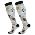 thumbnail image 1 of FORMRS Womens Knee High Socks Casual Long Thick Travel Daily Wear, 2 Pairs, Colorful Flowers Blossoms, 1 of 6