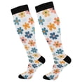 thumbnail image 1 of FORMRS Womens Knee High Socks Casual Long Thick Travel Daily Wear, 2 Pairs, Colorful Flowers, 1 of 6