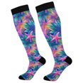 thumbnail image 1 of FORMRS Womens Knee High Socks Casual Long Thick Travel Daily Wear, 2 Pairs, Colorful Starfish, 1 of 6