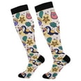 thumbnail image 1 of FORMRS Womens Knee High Socks Casual Long Thick Travel Daily Wear, 2 Pairs, Cute Cartoon Pattern, 1 of 6