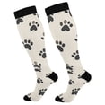 thumbnail image 1 of FORMRS Womens Knee High Socks Casual Long Thick Travel Daily Wear, 2 Pairs, Cute Cat Paw, 1 of 6