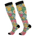 thumbnail image 1 of FORMRS Womens Knee High Socks Casual Long Thick Travel Daily Wear, 2 Pairs, Floral Pattern, 1 of 6
