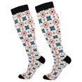 thumbnail image 1 of FORMRS Womens Knee High Socks Casual Long Thick Travel Daily Wear, 2 Pairs, Flowers Geometric Pattern, 1 of 6