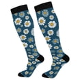 thumbnail image 1 of FORMRS Womens Knee High Socks Casual Long Thick Travel Daily Wear, 2 Pairs, Green Daisy Pattern, 1 of 6