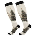 thumbnail image 1 of FORMRS Womens Knee High Socks Casual Long Thick Travel Daily Wear, 2 Pairs, Hand Drawn Christmas Stars, 1 of 6