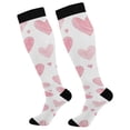 thumbnail image 1 of FORMRS Womens Knee High Socks Casual Long Thick Travel Daily Wear, 2 Pairs, Hand Drawn Hearts, 1 of 6